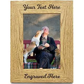 EDSG Personaliseret 5x7 Billederramme Fotoramme Laser indgraveret tr?ramme Brugerdefineret Enhver tekstgave til bryllup Bedstefar bedstemor Tak l