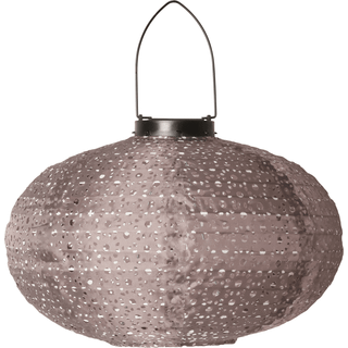 Solcelle lanterne, oval, mørk grå