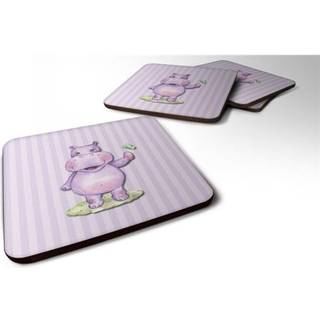 """" Caroline's Treasures BB7147FC Hippopotamus Foam Coaster Set på 4 3,5 """" ""Multicolor"" ""