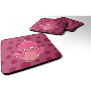 """" Caroline's Treasures Bird On Pink Polkadots Foam Coaster Set på 4 3,5 multicolor """"