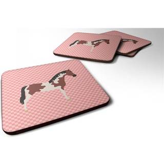 """" Caroline's Treasures Pinto Horse Pink Check Dekorative Coasters 3.5 """" """" Multicolor """"