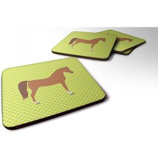 """" Caroline's Treasures Arabian Horse Green Decorative Coasters 3.5 Multicolor """"