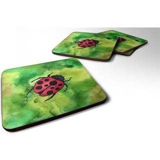 """" Caroline's Treasures Irish Lady Bug Foam Coaster Set på 4 3,5 multicolor """"