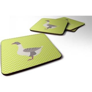 """" Caroline's Treasures Buff Gray Back Goose Green Decorative Coasters 3.5 Multicolor """"