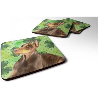 """" Caroline's Treasures Doberman Pinscher St Patrick's Decorative Coasters Multicolor """"