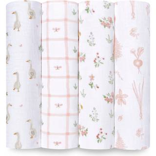 Aden + Anais aden + anais Pink Sentials 100% Cotton Blanket Country Floral Muslins 4 Pack