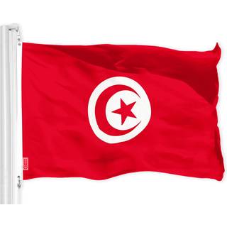 G128 TUNISIA TUNISISK FLAG | 3x5 ft | Liteweave Pro Series Trykt 150D Polyester | Land flag indend?rs/udend?rs livlige farver messing grommets ty