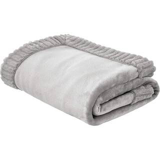 Catherine Lansfield Catherine Lansfield Silver Velvet And Faux Fur Soft and Cosy Throw