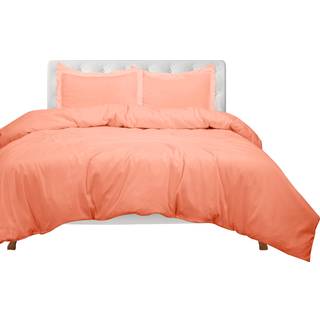 Royale Linens Coral Duvet Cover Twin Størrelse - 2 stykker sengetøj til dyneomslag - lynlås lukning - 1 dobbelt dyneovertræk 68x90 tommer og 1 pu