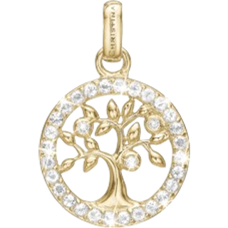 Sparkly Tree Of Life Vedhæng - Blankpoleret Forgyldt Sterling Sølv m. 31 Hvide Cubic Zirkonia - Christina
