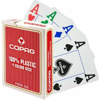 Copag 100% Plastic Poker - 4 Colour, Rød