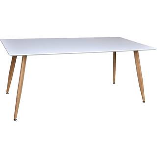 Polar spisebord 180x90 cm i hvid MDF med natur stålben