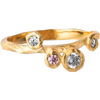 Enamel - Rose Ring i forgyldt sølv**