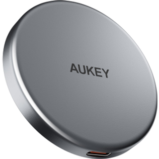 AUKEY magnetisk trådløs oplader, 15W + USB-C kabel, 1m - Sort