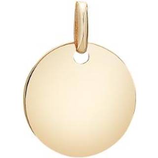 SIERSBØL - Rund plade vedhæng i 8 kt guld - 14mm.