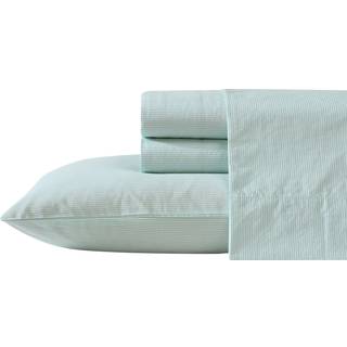 Nautica - Twin Sheet Set Cotton Percale Bedding Set Crisp & Cool Lightweight & Breathable (Penny Pinstripe White Twin)