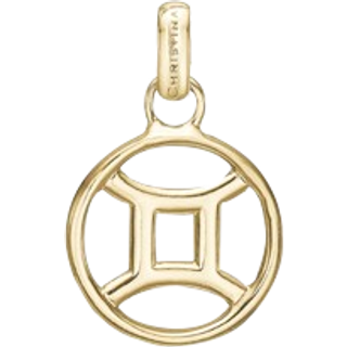 Stjernetegn Tvilling Vedhæng - Blankpoleret Forgyldt Sterling Sølv - Christina