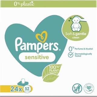 Pampers Sensitive Plastic Free Vådservietter til børn til sensitiv hud 24x52 stk. - 24x52 stk.