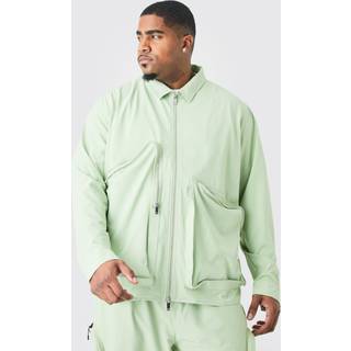 Mens Sage Plus Technical Stretch Harrington Asymmetrical Jacket