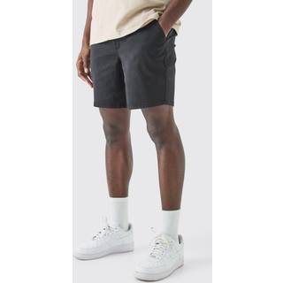 Mens Black Fixed Waist Skinny Fit Chino Shorts