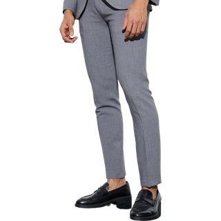 Mens Grey Jersey Skinny Suit Trousers