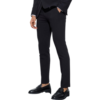 Mens Black Jersey Skinny Suit Trousers