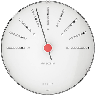 Bankers Hygrometer Ø12 cm hvid/sort/rød