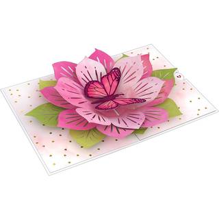 LovePop Valentine Blomster med sommerfugl Pop Up -kort 5? x 7? - 3D Valentine lyk?nskningskort dukker op Valentins kort Romantiske kortkortskort