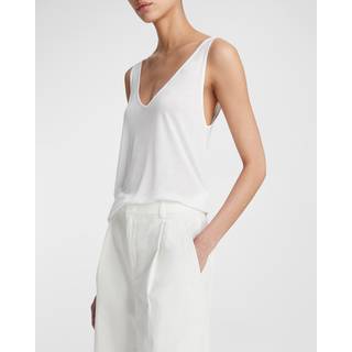 Vince High-rise cotton shorts - white - M