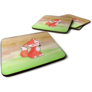 """" Caroline's Treasures Fox Watercolor Decorative Coasters 3.5 Multicolor """"