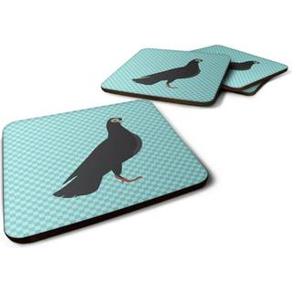 """" Caroline's Treasures Budapest Highflyer Pigeon Blue Check Dekorative Coasters 3.5 """" """" Multicolor """"