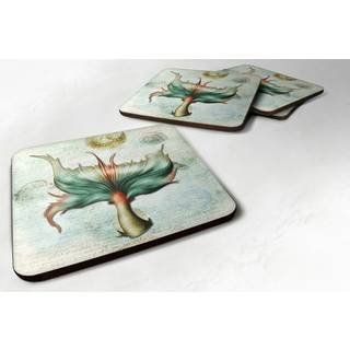 """" Caroline's Treasures SB3039FC Havfruer og Mermen Mermaid Tail Foam Coasters (S?t p? 4) 3.5 """" ""H X 3,5"" """" ""W Multicolor"" ""