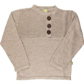 Uldsweater med knapper - Brun