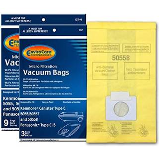 Envirocare-udskiftningsvakuumposer lavet til at passe til Kenmore Canister type C eller Q 50555 50558 50557 og Panasonic Type C-5 Vacuums 12 Pack