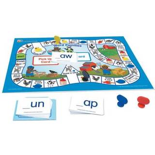 Word Families Learning Center (klasse K - 1) - Gameboard Illustrated Game Cards Flash Cards and Activity Guide for 4 studerende i holdbar pose