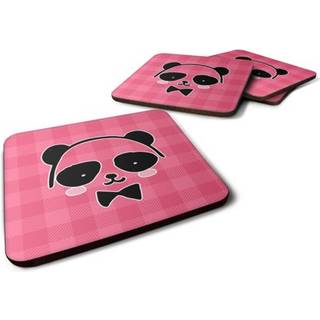 """" Caroline's Treasures Panda Bear Pink Face Foam Coaster Set på 4 3,5 multicolor """"