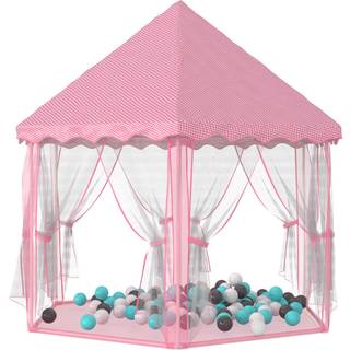 legetelt med 250 bolde 133x140 cm prinsessetema pink