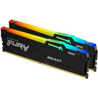 Kingston FURY Beast RGB DDR5-6000 - 32GB - CL30 - Dual Channel (2 pcs) - AMD EXPO & Intel XMP - Sort med RGB
