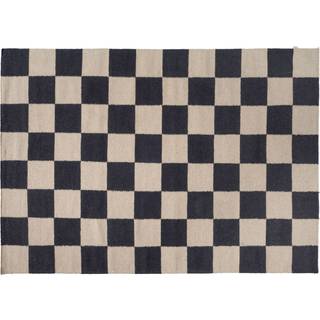 Classic Collection Squares tæppe Sort-beige, 200x300 cm