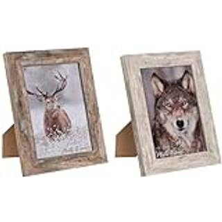 Fotoramme Home ESPRIT Hvid Natur Aluminium Krystal polystyren Scandi 16 x 2 x 22 cm (2 enheder)