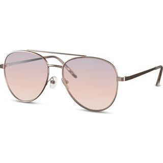Aviator Solbriller - Guld med lilla linse