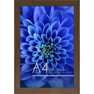 AmericanFlat A4 -billedramme i valn?d - konstrueret tr? med knust resistent glas - vandrette og lodrette formater til v?g og bordplade - 8,3 x 11