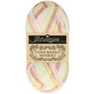 Scheepjes Stone Washed Minerals 910 Garnet Glory Indhold: 78% bomuld, 22% akryl Vægt/længde: 50g = ca. 130 m Strikkepinde: 3.00-3.50 mm Strikkefasthed: 10 x 10 cm = 24 masker x 32 rækker Pleje: Maskinvask 40°C.