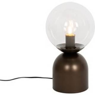 Hotel Chic Bordlampe Mørk Bronze med Klar Glas - Pallon Trend