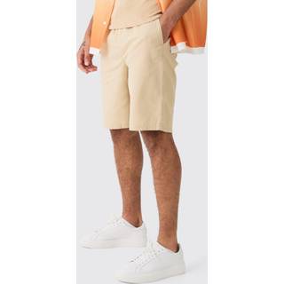 Mens Elasticated Waist Stone Relaxed Fit Shorts