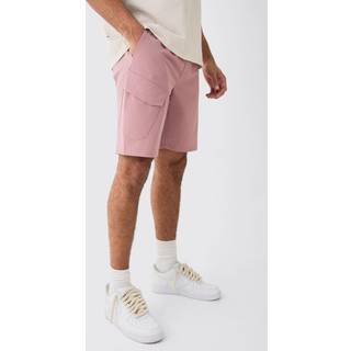 Mens Mauve Elasticated Comfort Technical Stretch Short