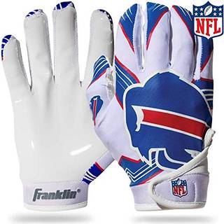 Franklin Sports Buffalo Bills Youth NFL Football Receiver Gloves - Mottagarhandskar för barn - NFL Team Logos och Silicone Palm - Youth S/XS Pair