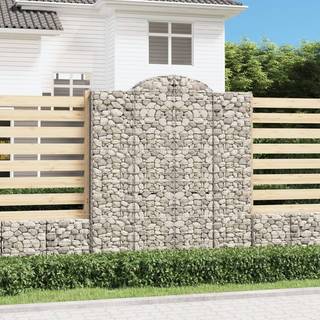 buede gabionkurve 14 stk. 200x50x220/240 cm galvaniseret jern
