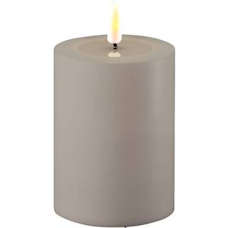 Deluxe Homeart Grå LED Bloklys 7,5x10 cm - Outdoor
