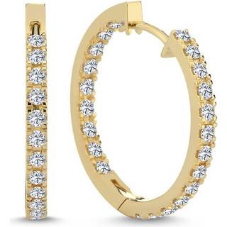 Nuran - Creoler i 14 kt guld med i alt 0,88ct - Ø23